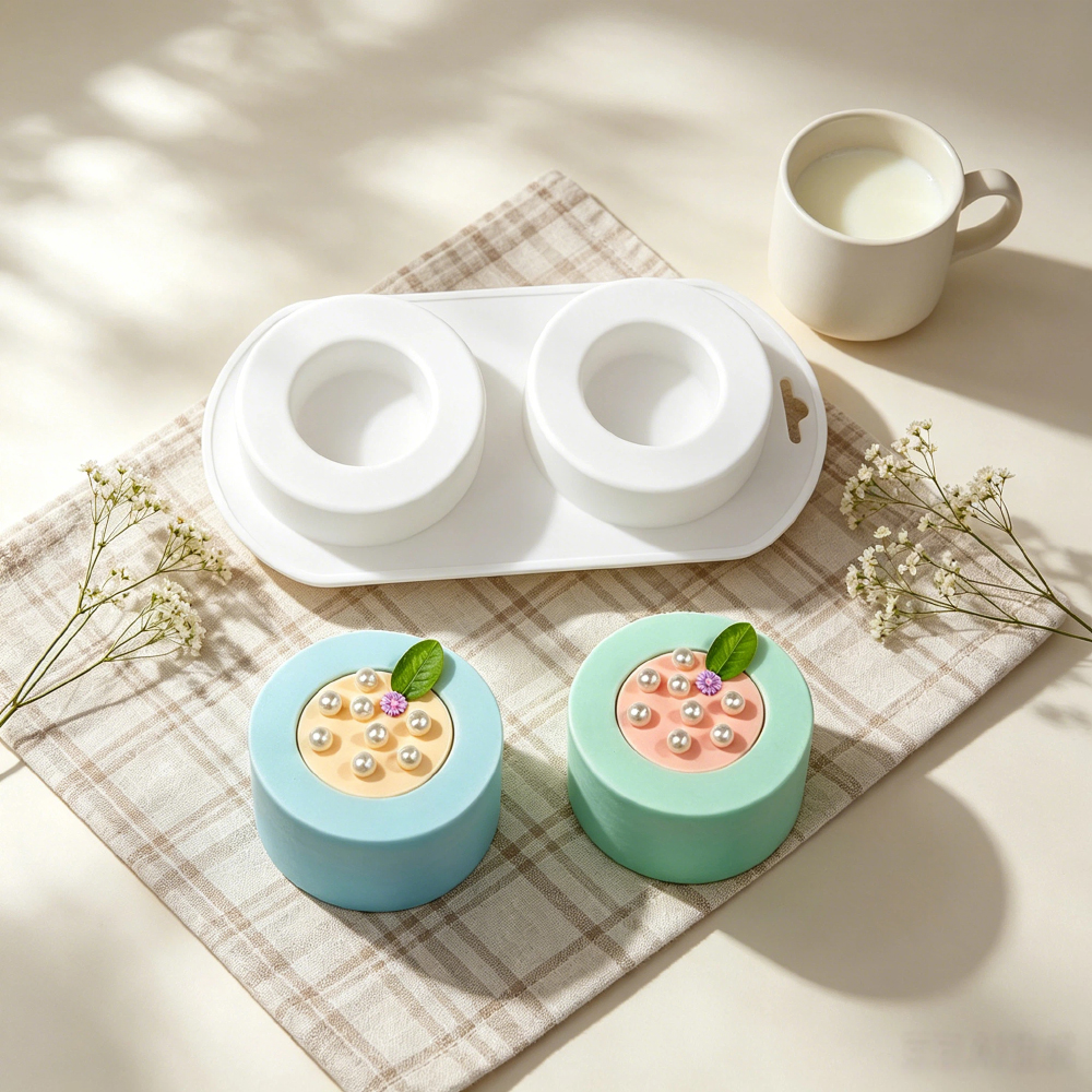 Candle Making Jelly - 2단 실리콘 몰드 (무스 케이크, 둥근