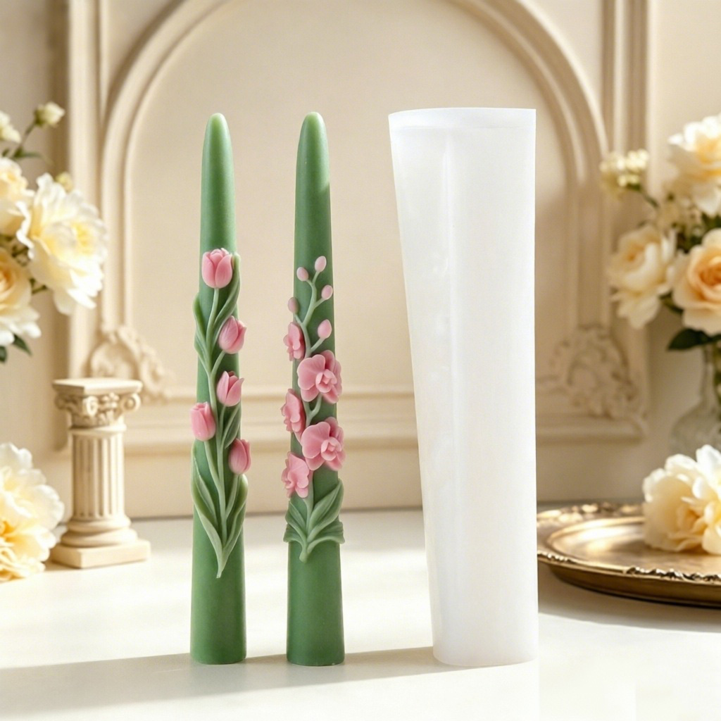 Candle Making Ingredients - 긴 막대 꽃 모양 테이퍼 양초