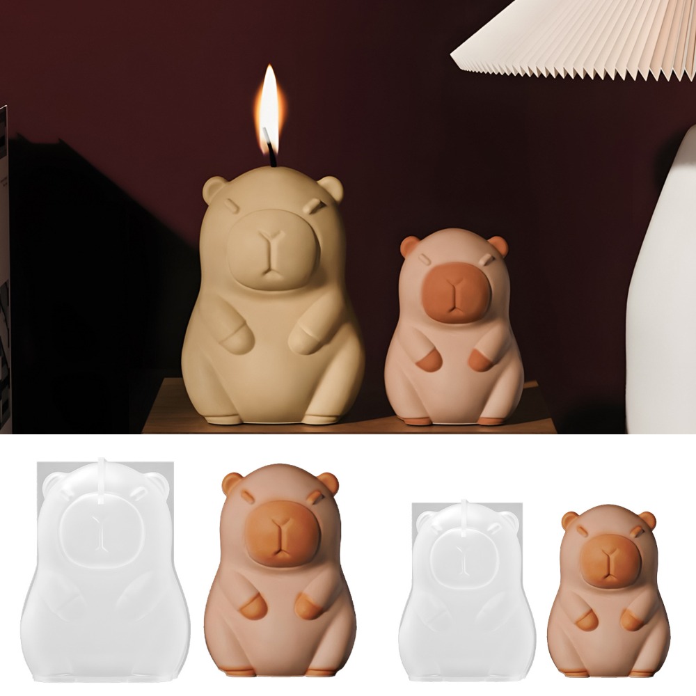 Candle Making Ingredients - 스탠딩 카피바라 향초 실리콘 몰드 3D