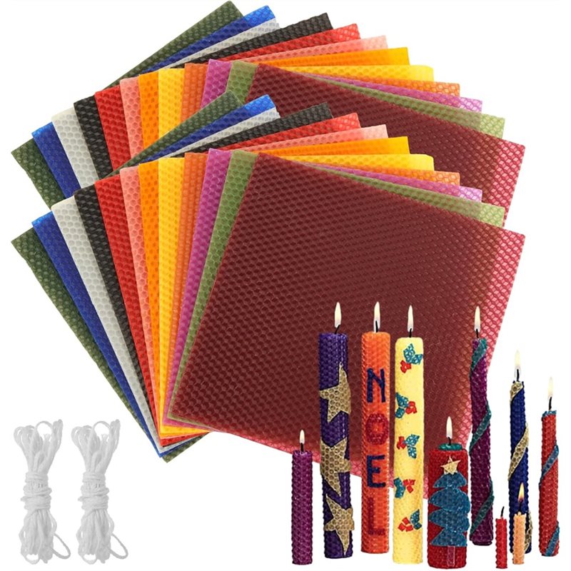 Candle Making Kit For Adults - AT21-비즈왁스 시트(24개), 8 X 8인치 양초