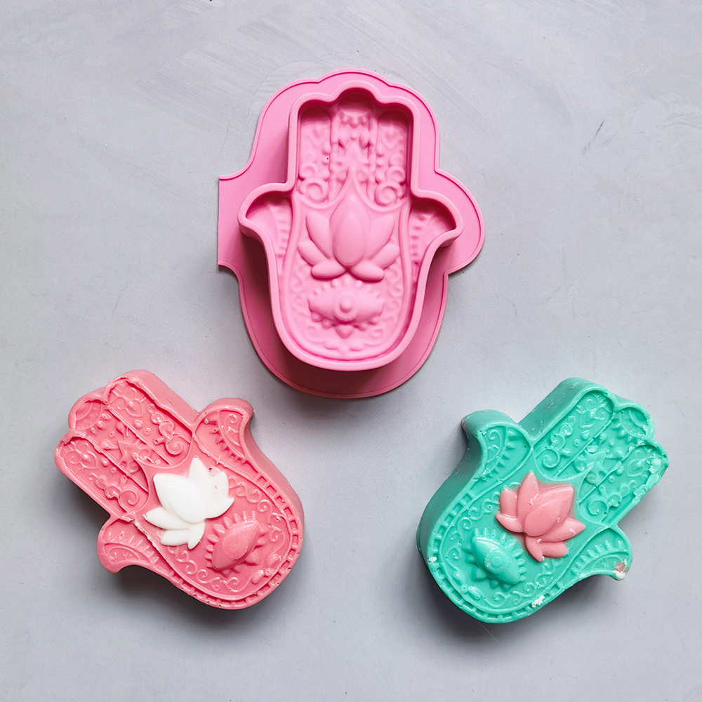 Candle Making Jelly - 2/4pcs 실리콘 비누 금형 손 팜