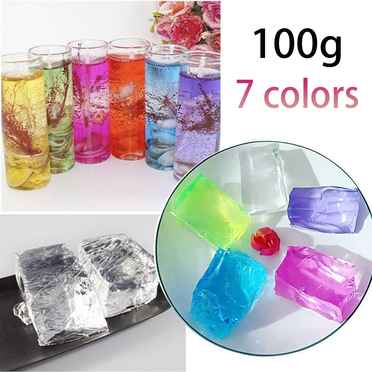 Candle Making Jelly - 100G 7 색 젤리 왁스 DIY