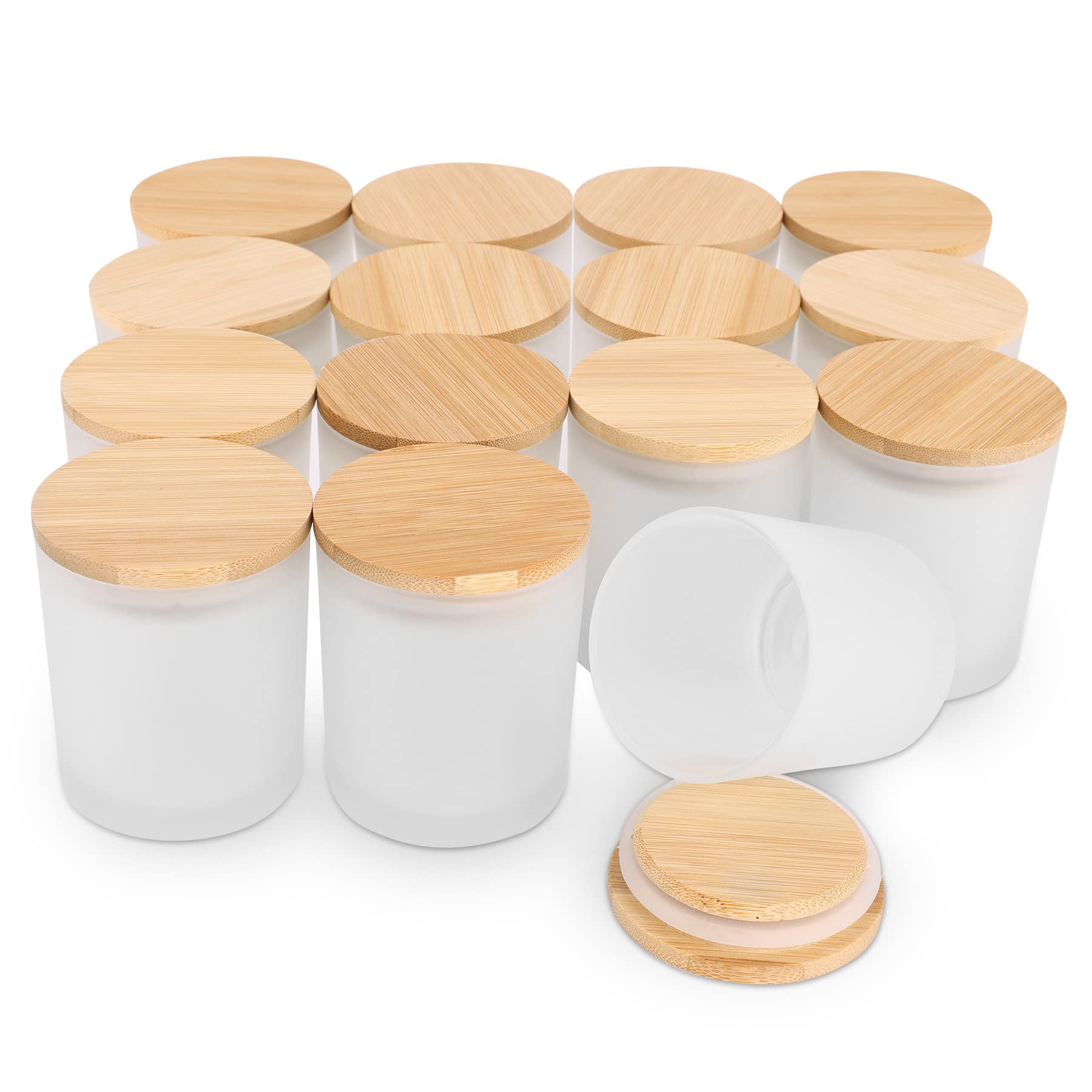 Candle Making Jars Wholesale - 대나무 뚜껑이 달린 반투명 호박색 유리