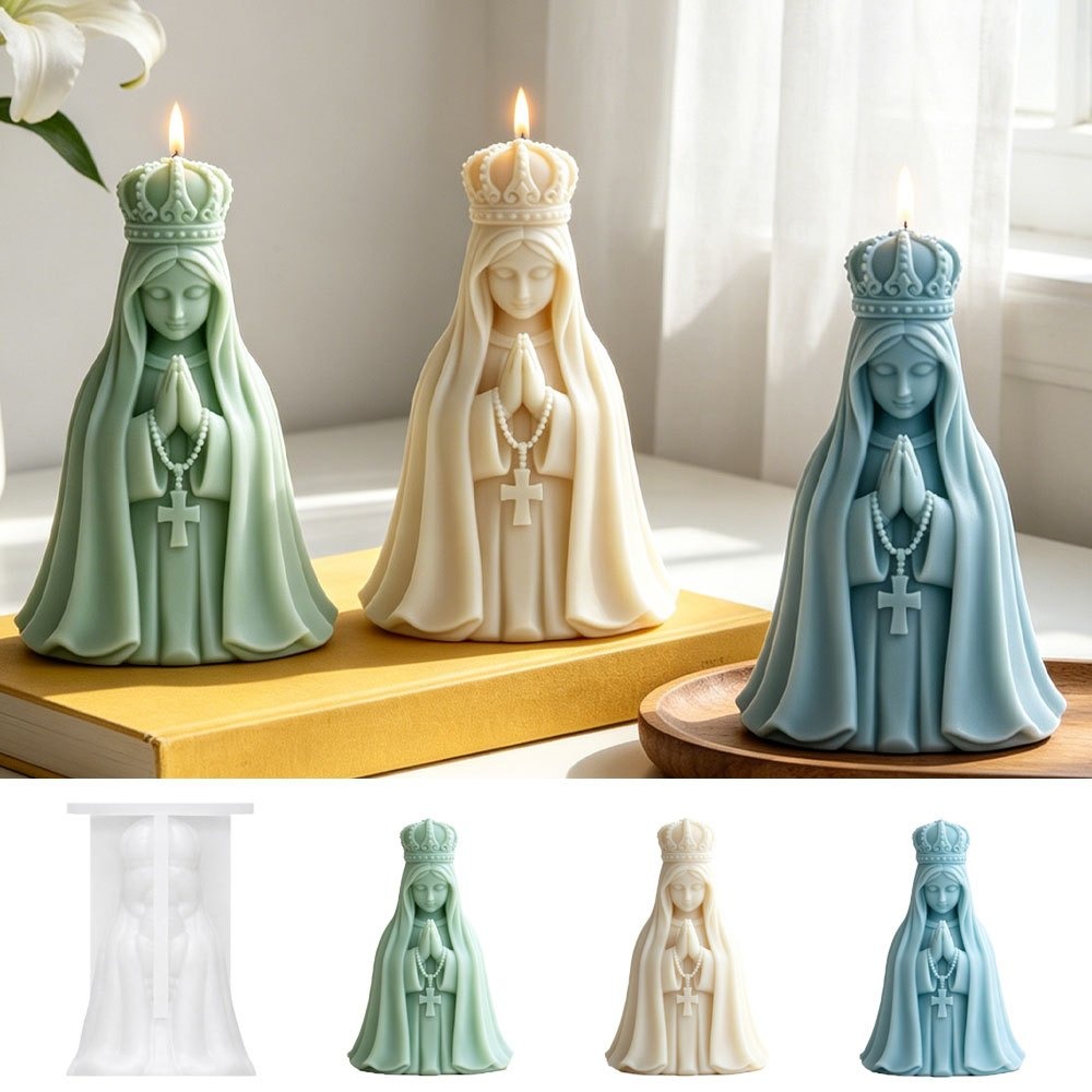 3D 성모 마리아 실리콘 캔들 몰드 기도하는 소녀 모양 - Candle Making Jelly 리뷰 및 가격