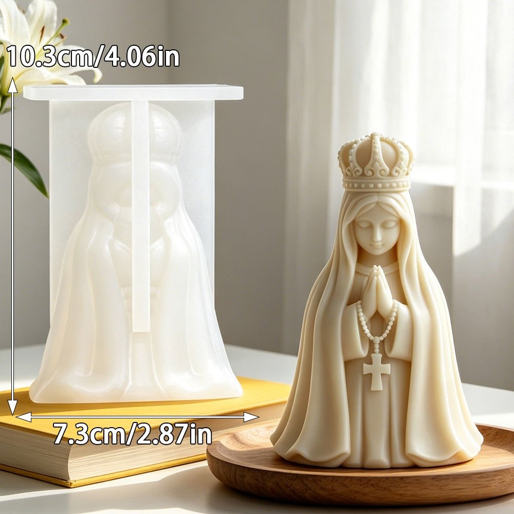 3D 성모 마리아 실리콘 캔들 몰드 기도하는 소녀 모양 - Candle Making Jelly 리뷰 및 가격