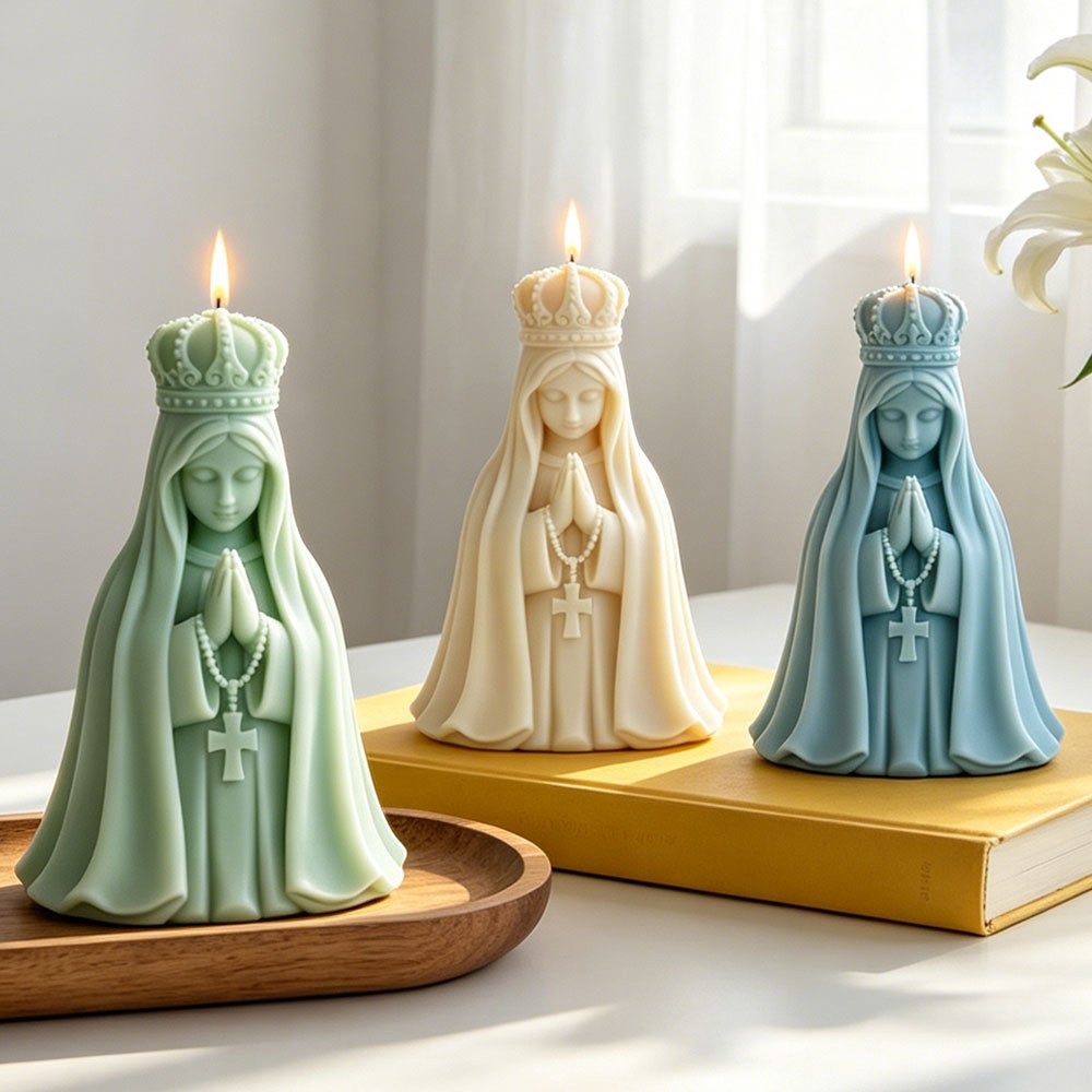 3D 성모 마리아 실리콘 캔들 몰드 기도하는 소녀 모양 - Candle Making Jelly 리뷰 및 가격