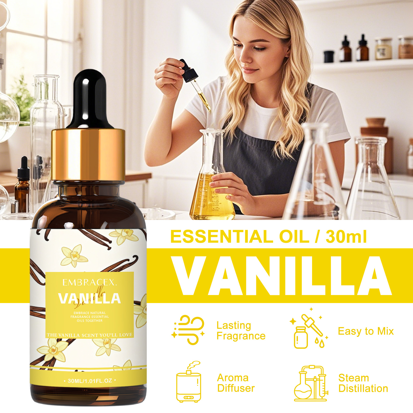 디퓨저용 30ml 바닐라 에센셜 오일, 친구에게 선물로 - Candle Making Ingredients 리뷰 및 가격