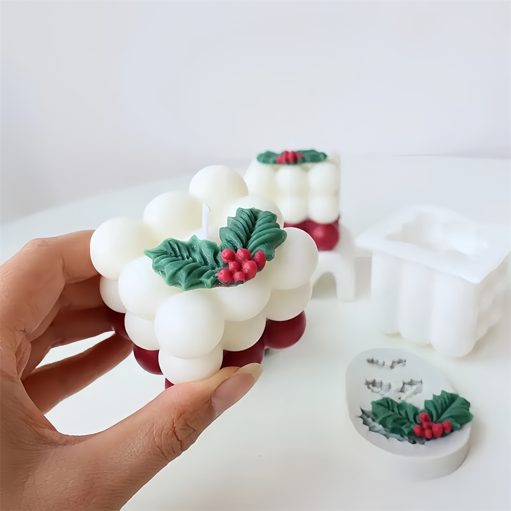 크리스마스 홀리 리프 버블 캔들 실리콘 몰드 수제 아로 - Candle Making Jelly 리뷰 및 가격