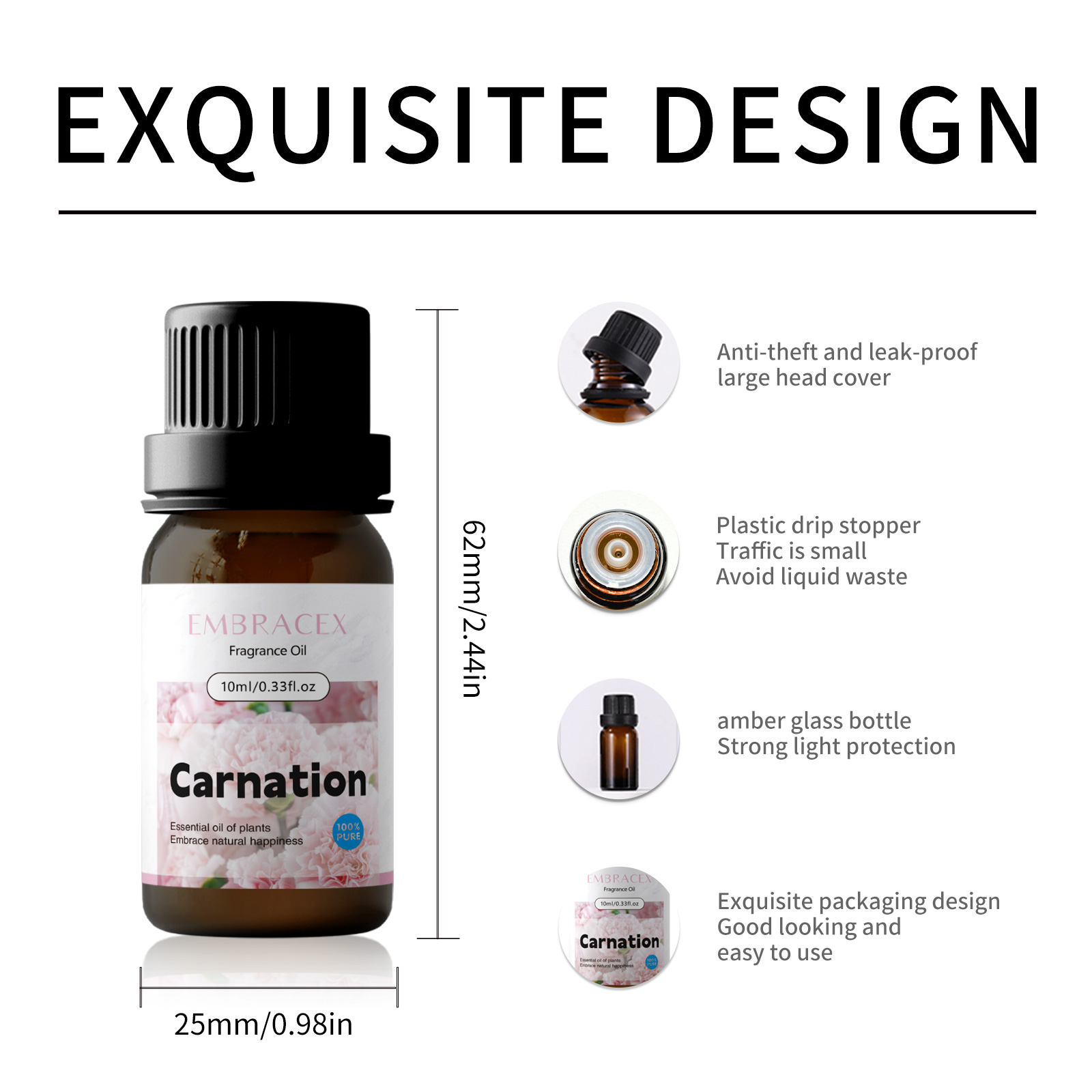 10ml 카네이션 에센셜 오일 꽃향기 에센셜 오일 가습 - Candle Making Ingredients 리뷰 및 가격