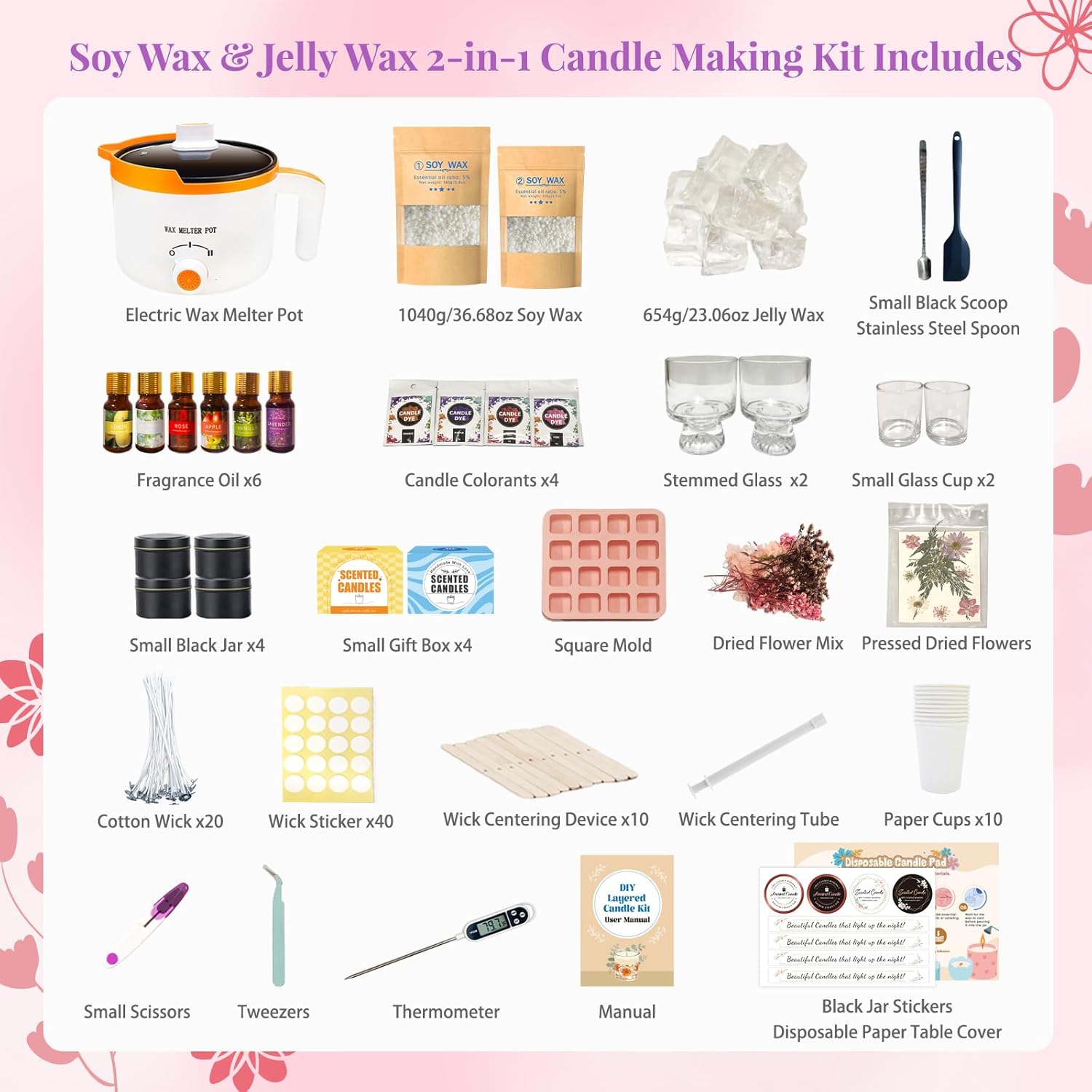 2-in-1 소이 & 젤리 왁스 DIY 초보자 및 성인 - Candle Making Jelly 리뷰 및 가격