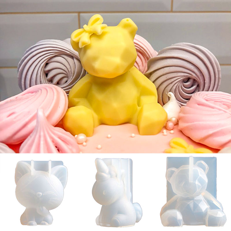3D 스테레오 곰 실리콘 금형, Diy 동물 모양의 양 - Candle Making Jelly 리뷰 및 가격