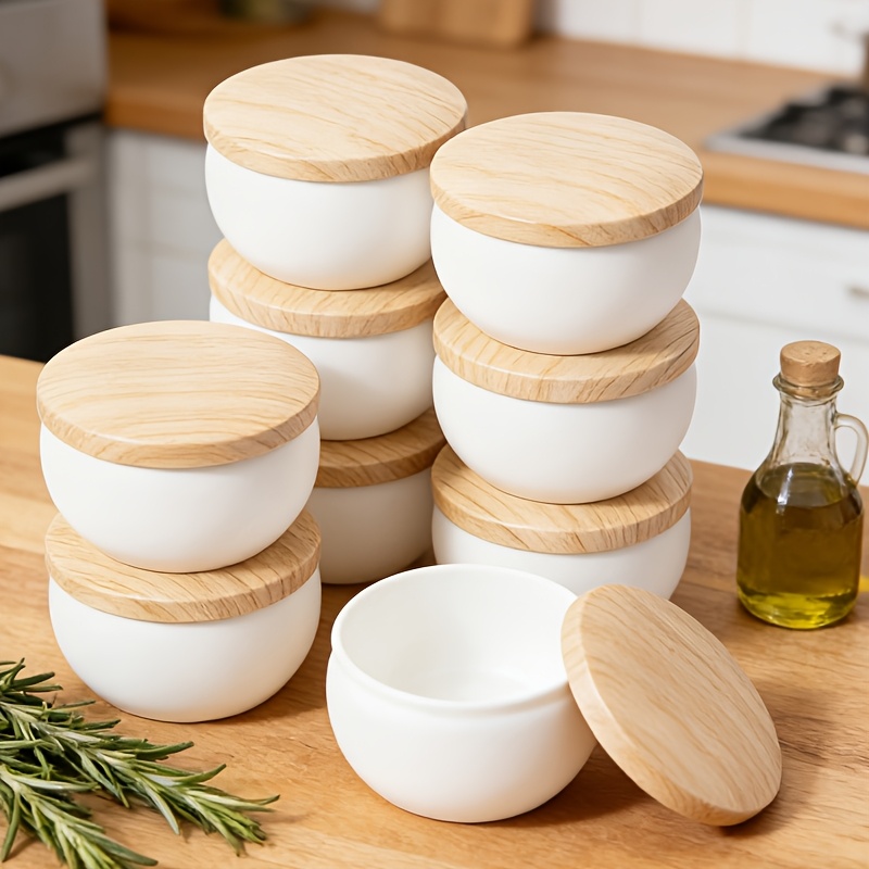 흰색 무광 캔들 용기(나무결 뚜껑 포함), 6개입 2. - Candle Making Jars Wholesale 리뷰 및 가격