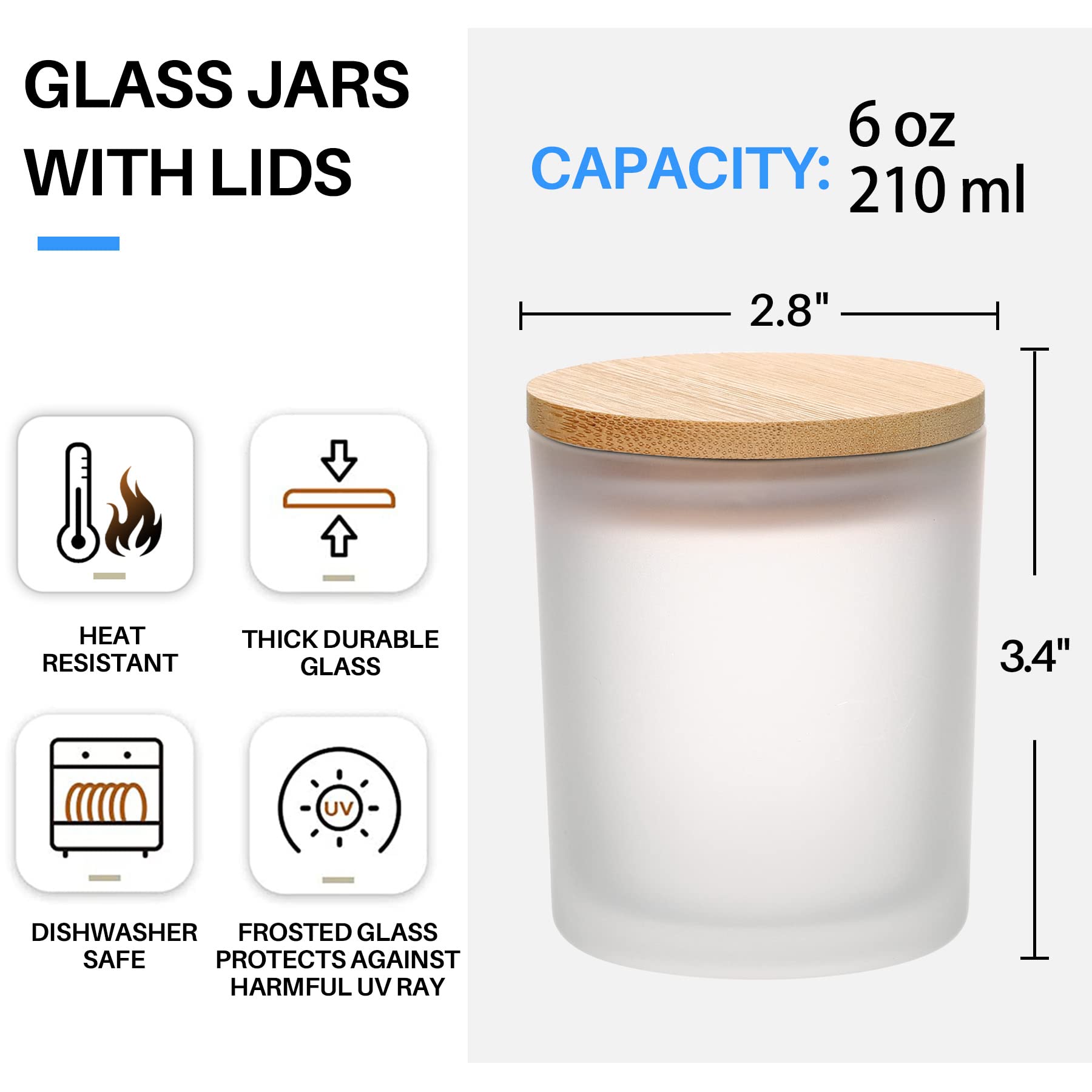 대나무 뚜껑이 달린 반투명 호박색 유리 캔들 항아리,  - Candle Making Jars Wholesale 리뷰 및 가격