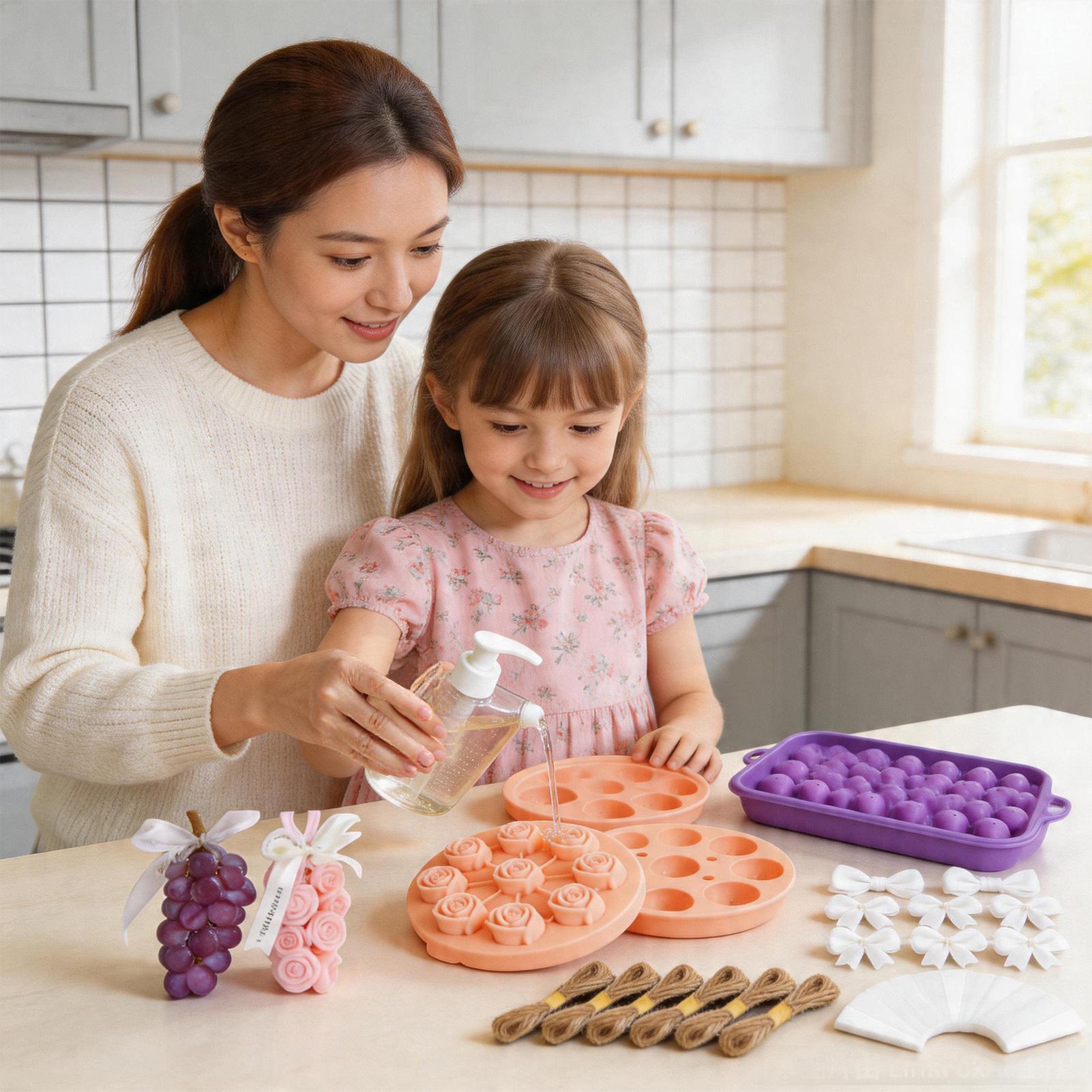 성인용 비누 만들기 키트 꽃 및 포도 모양 양초 공예  - Candle Making Kit For Adults 리뷰 및 가격