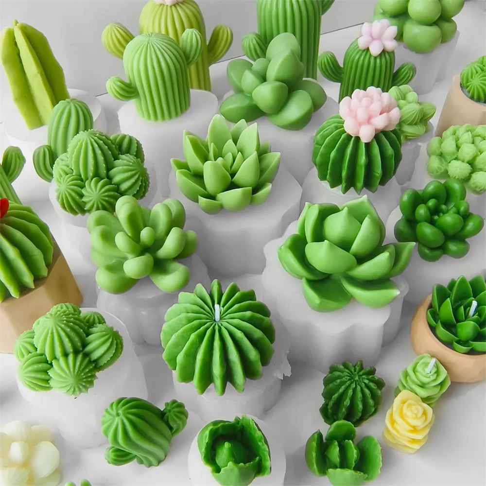 6pcs 다육 실리콘 양초 금형 양초 비누 만들기, 왁 - Candle Making Ingredients 리뷰 및 가격